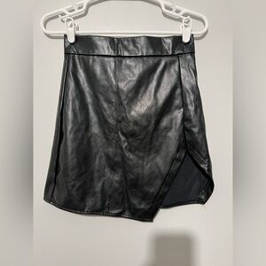 Choies Black Asymmetrical Wrap Mini Skirt